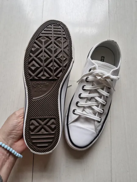 Converse All Star couro branco 36