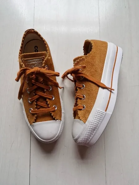 Converse plataforma camurça caramelo 34