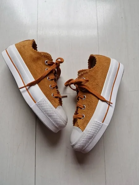 Converse plataforma camurça caramelo 34