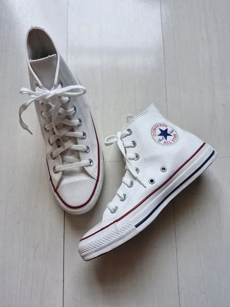 Converse All Star couro sintetico branco 35