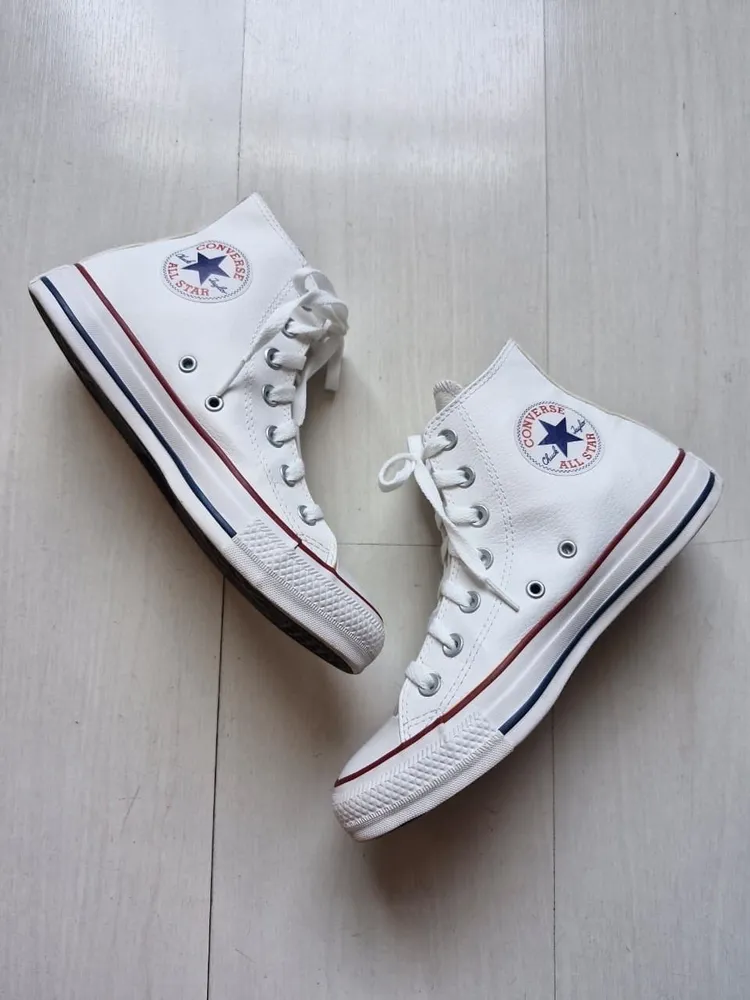 Converse All Star couro sintetico branco 35