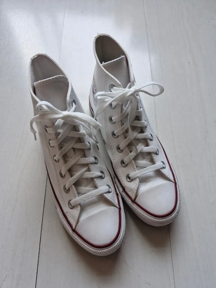 Converse All Star couro sintetico branco 35