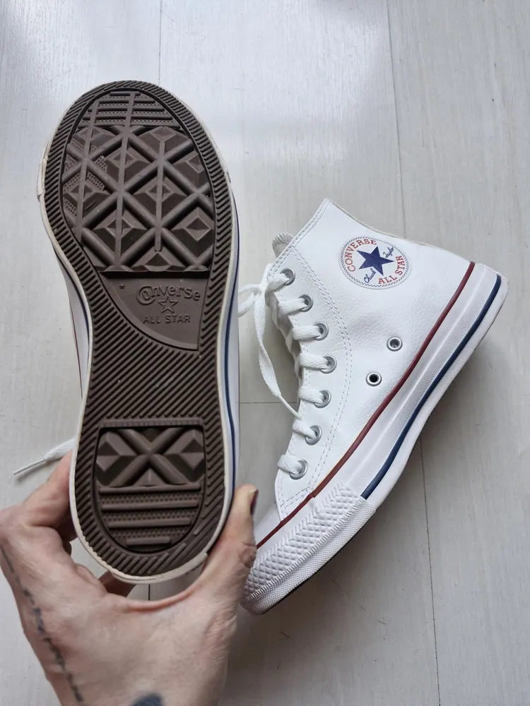 Converse All Star couro sintetico branco 35