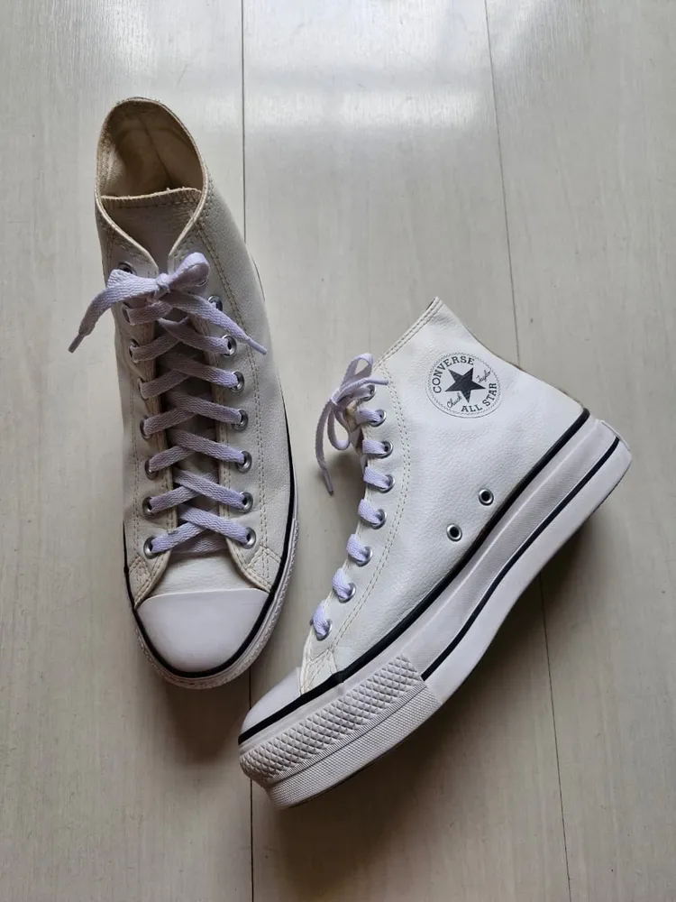 Converse All Star plataforma branco 39