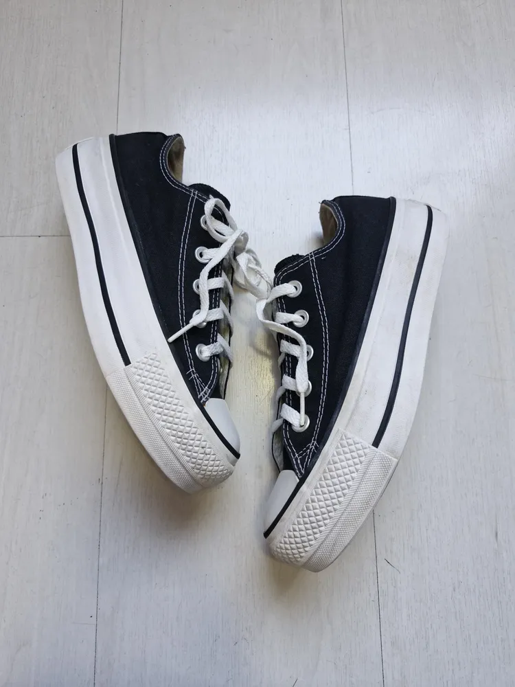 Converse All Star plataforma preto 34