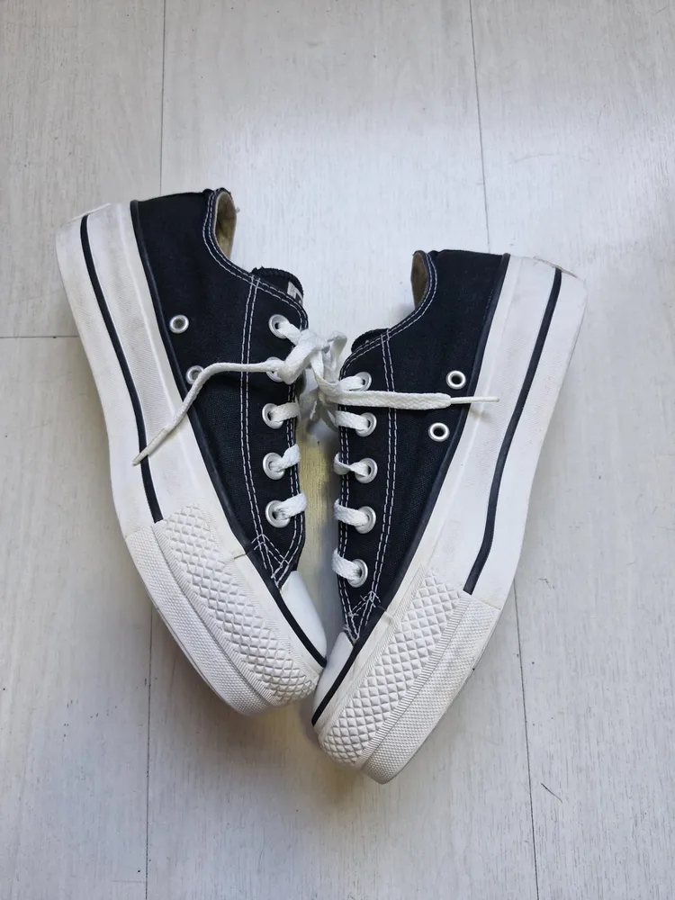 Converse All Star plataforma preto 34