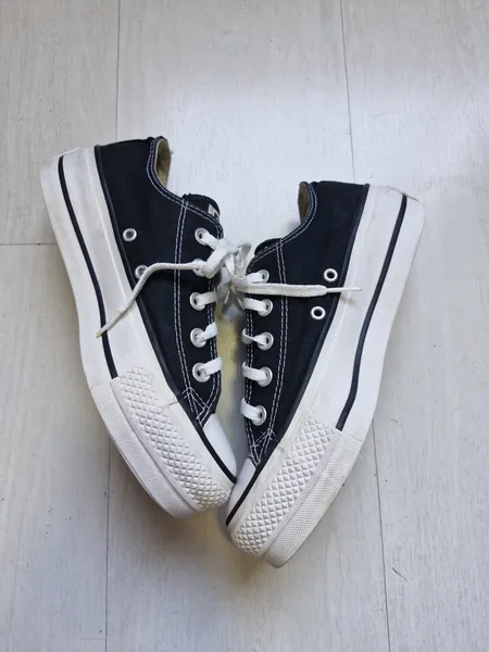 Converse All Star plataforma preto 34