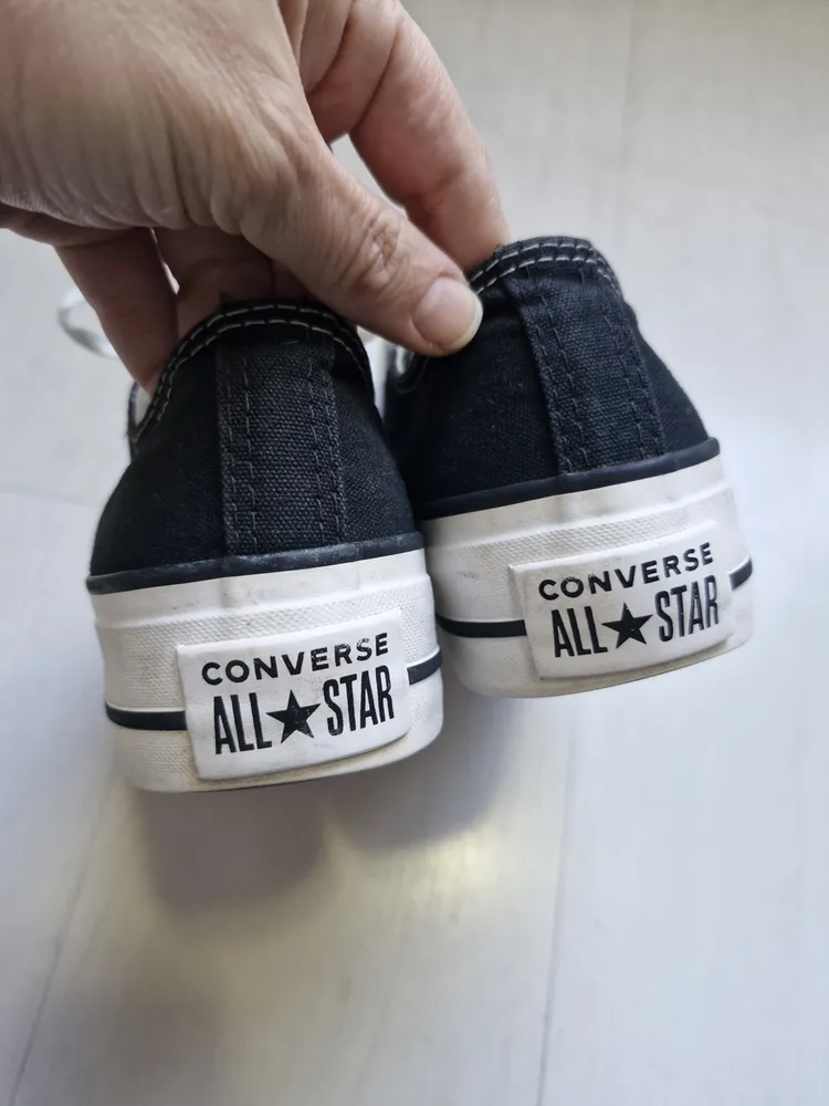 Converse All Star plataforma preto 34
