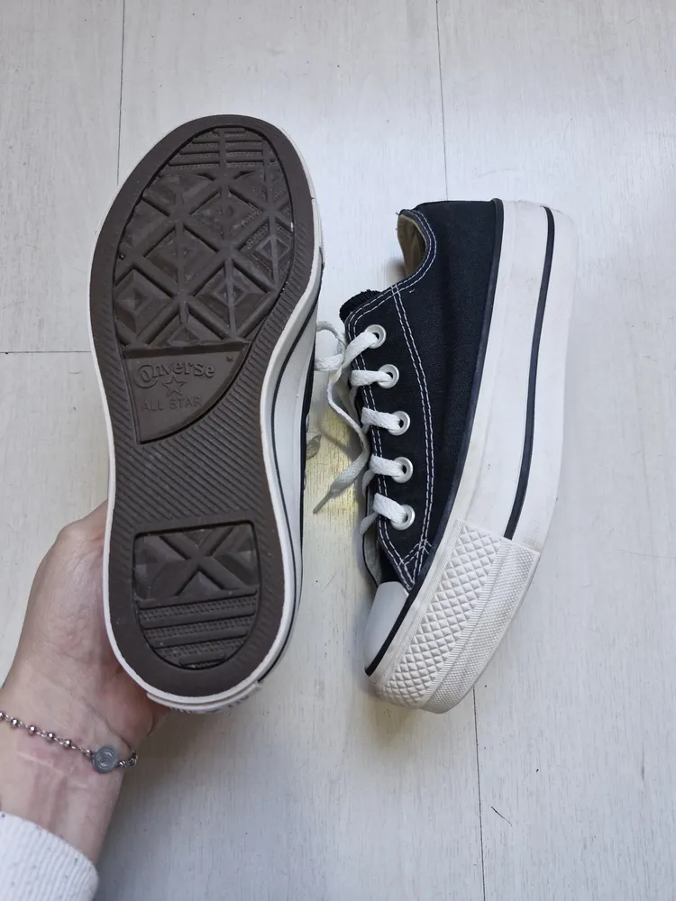 Converse All Star plataforma preto 34