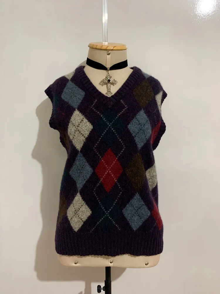 Colete de lã roxo - Tamanho Único - veste até GG