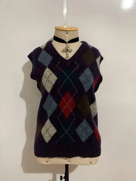 Colete de lã roxo - Tamanho Único - veste até GG