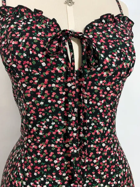 Vestido longo florido com fenda SHEIN - Tamanho P