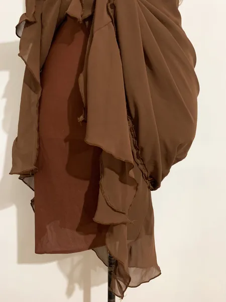 Saia midi fairy marrom - Tamanho G