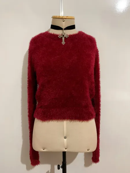 Blusinha de frio cropped peludinha - Tamanho M a GG