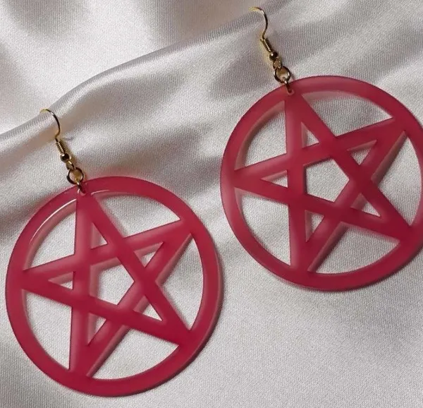 Brinco Pentagrama Rosa
