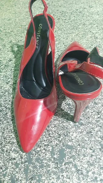 Sapato scarpan bico fino vermelho, n°38