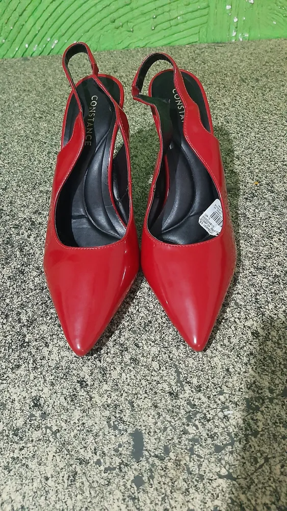 Sapato scarpan bico fino vermelho, n°38