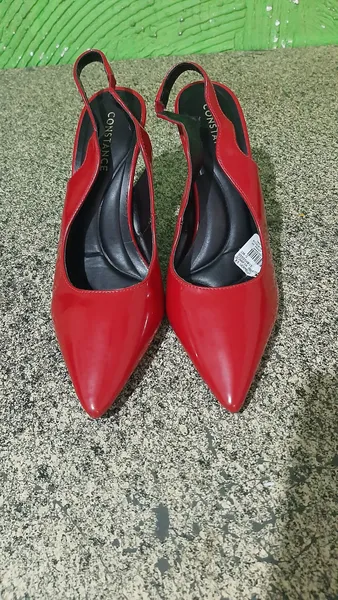 Sapato scarpan bico fino vermelho, n°38