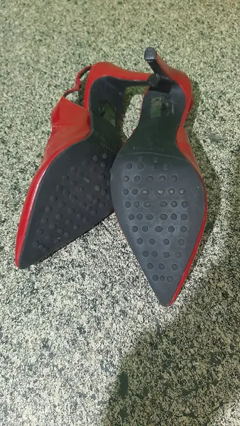 Sapato scarpan bico fino vermelho, n°38