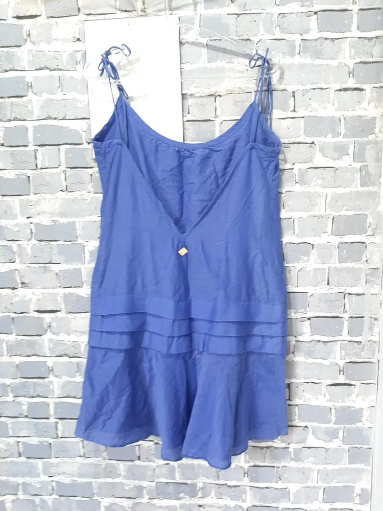 Vestido azul de alça fina, veste M