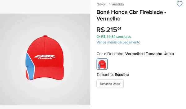 boné honda cbr fireblade