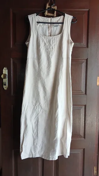 vestido vintage  de linho midi