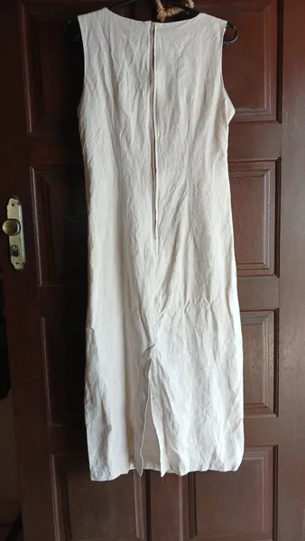 vestido vintage  de linho midi