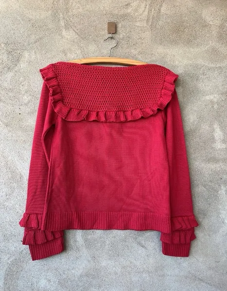 Sueter tricot vermelho tamanho M