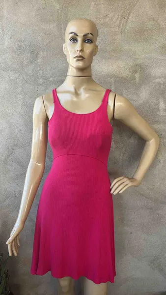 vestido rosa pink canelado