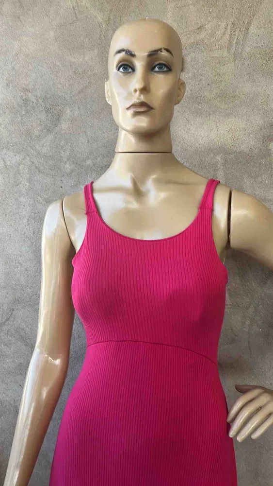 vestido rosa pink canelado