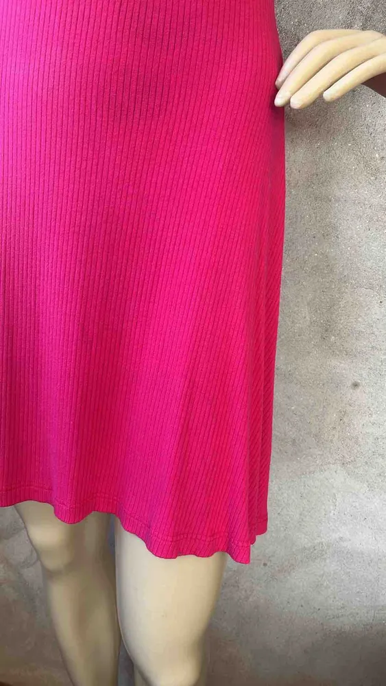 vestido rosa pink canelado