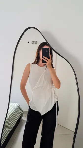 Camisa branca transpassada