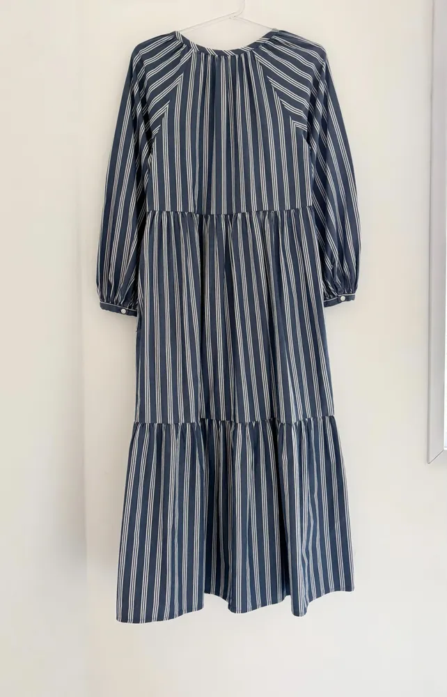Vestido midi listrado Old Navy