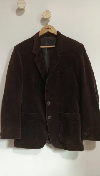 Blazer Veludo Cotele Marrom