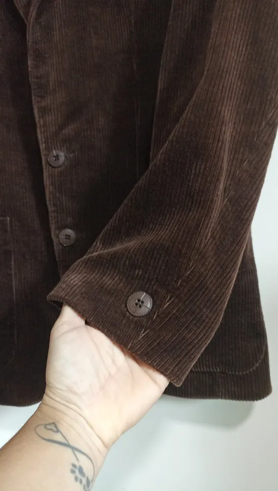 Blazer Veludo Cotele Marrom