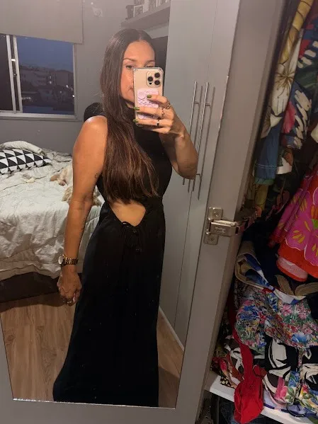 Vestido preto longo FARM