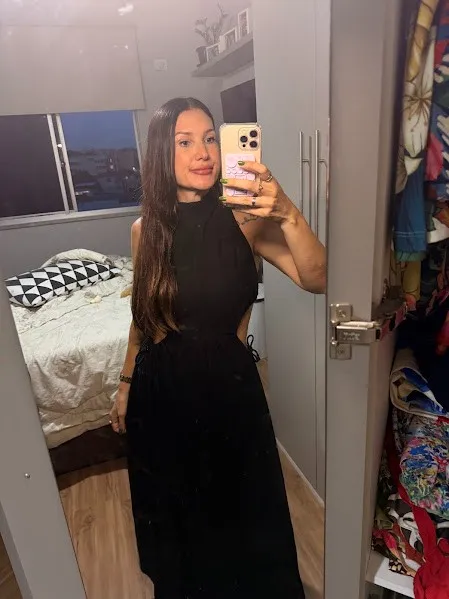 Vestido preto longo FARM
