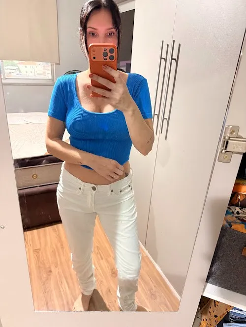 Calça branca cintura baixa Calvin Klein
