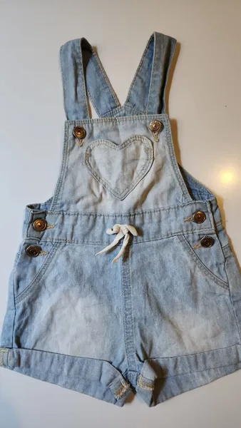 jardineira de menina baby denim jeans 3-6 meses