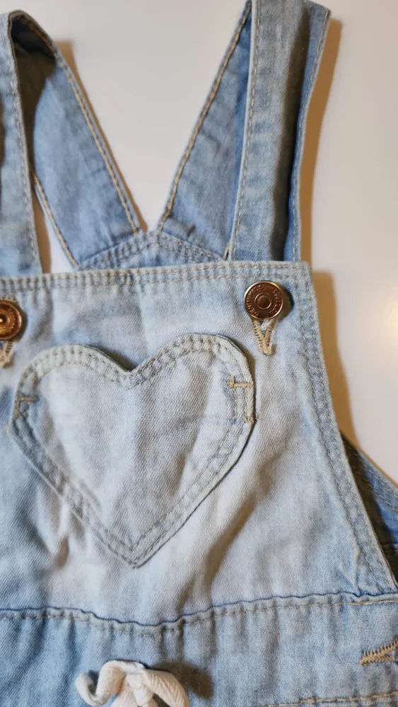 jardineira de menina baby denim jeans 3-6 meses