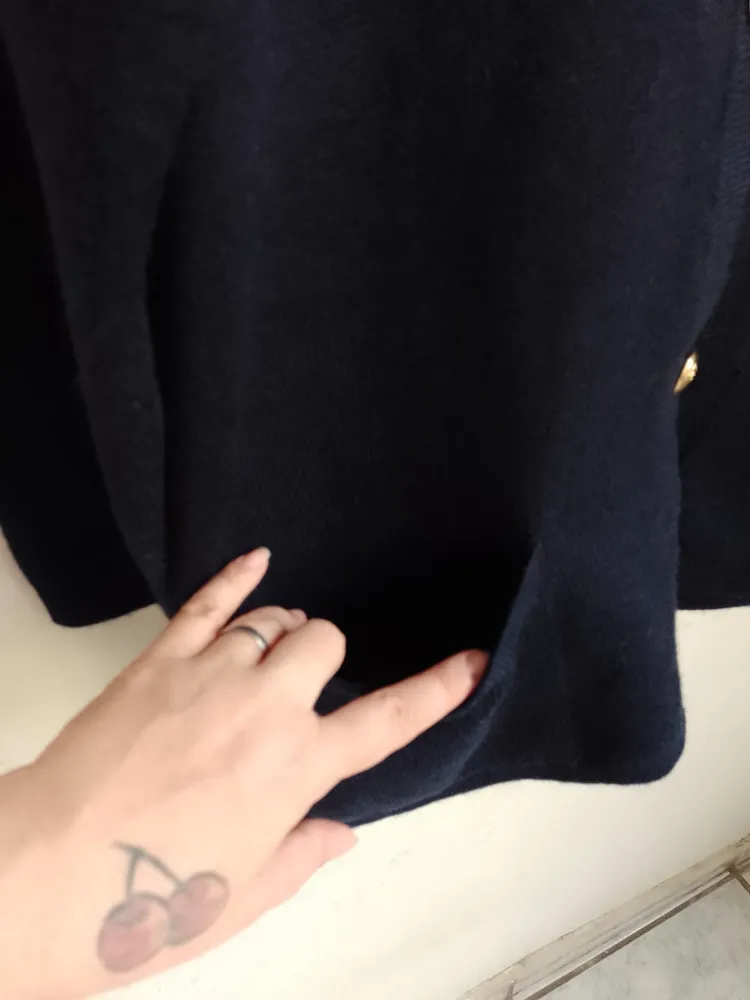casaco em trico, possível vintage,com bolsos