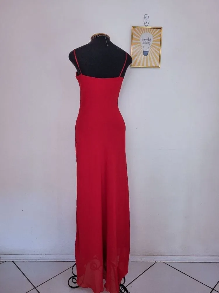 vestido vermelho longo tam 38