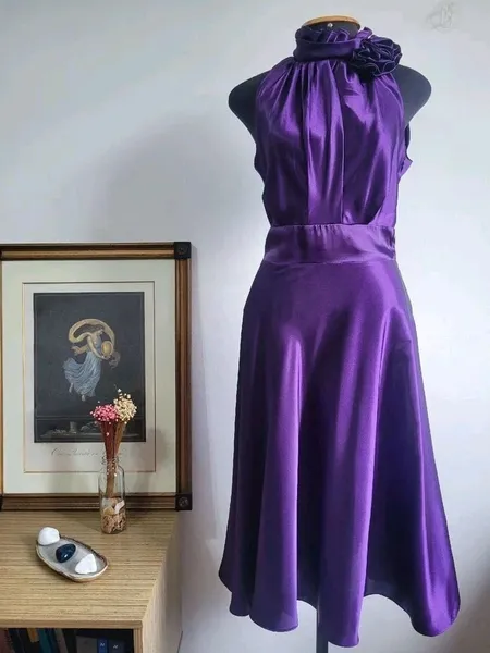 Vestido Roxo Acetinado tam M
