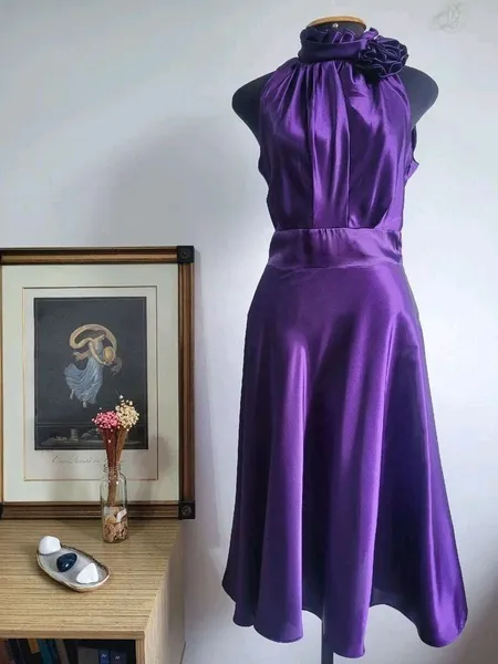 Vestido Roxo Acetinado tam M