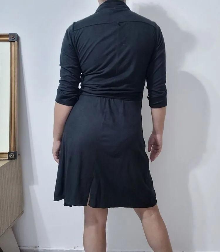 vestido preto suede tam M