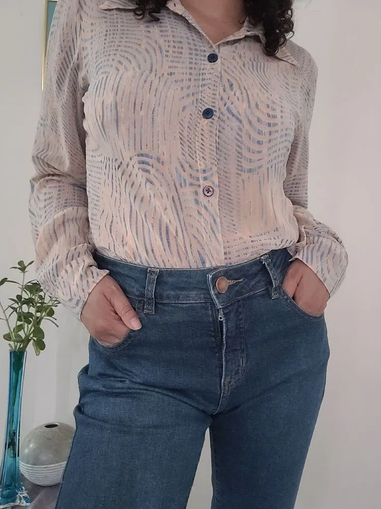camisa vintage transparência