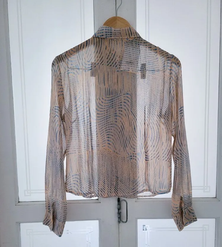 camisa vintage transparência