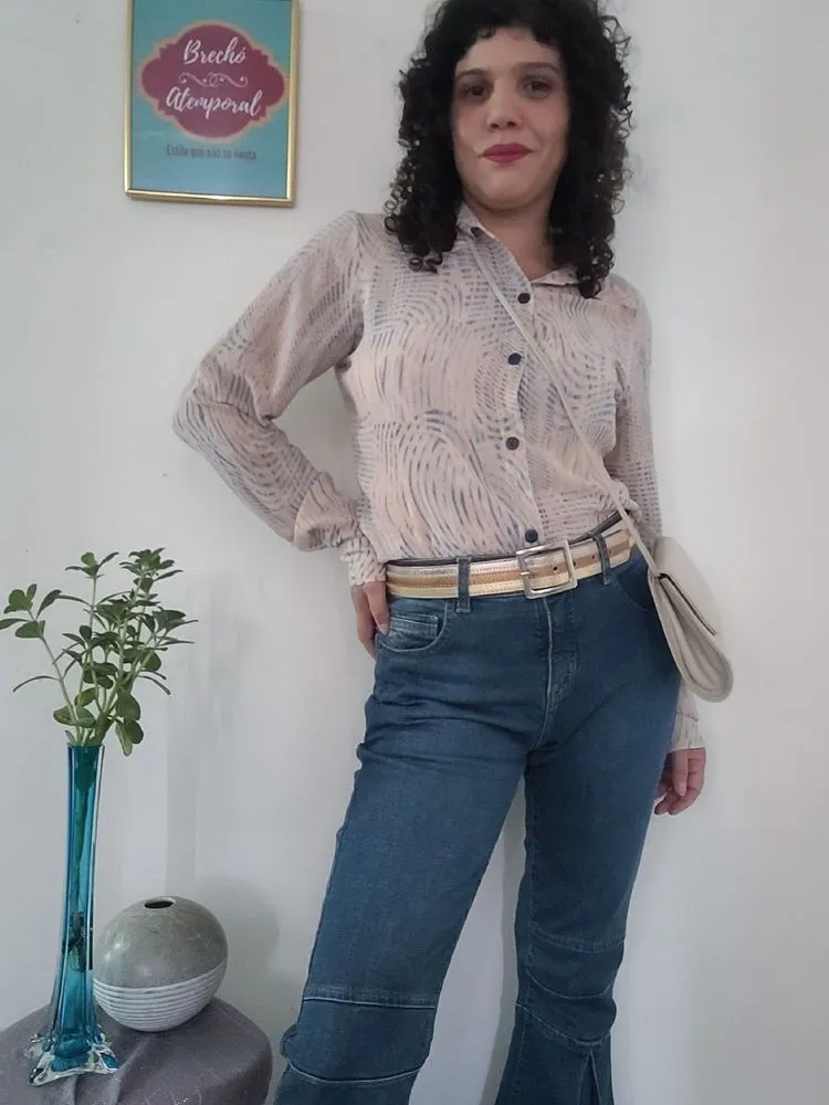camisa vintage transparência