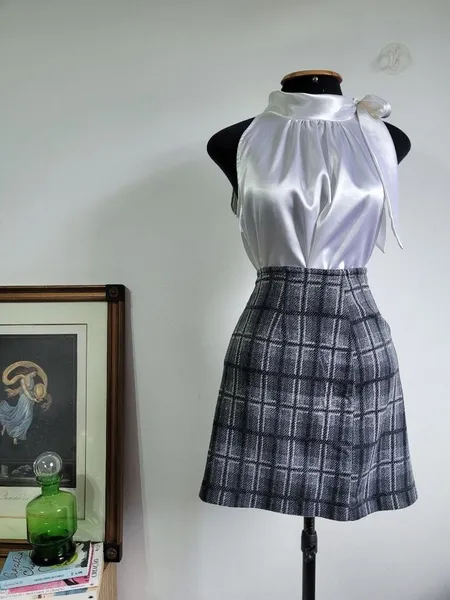 saia flanelada xadrez