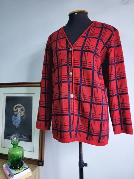 blusa vintage xadrez